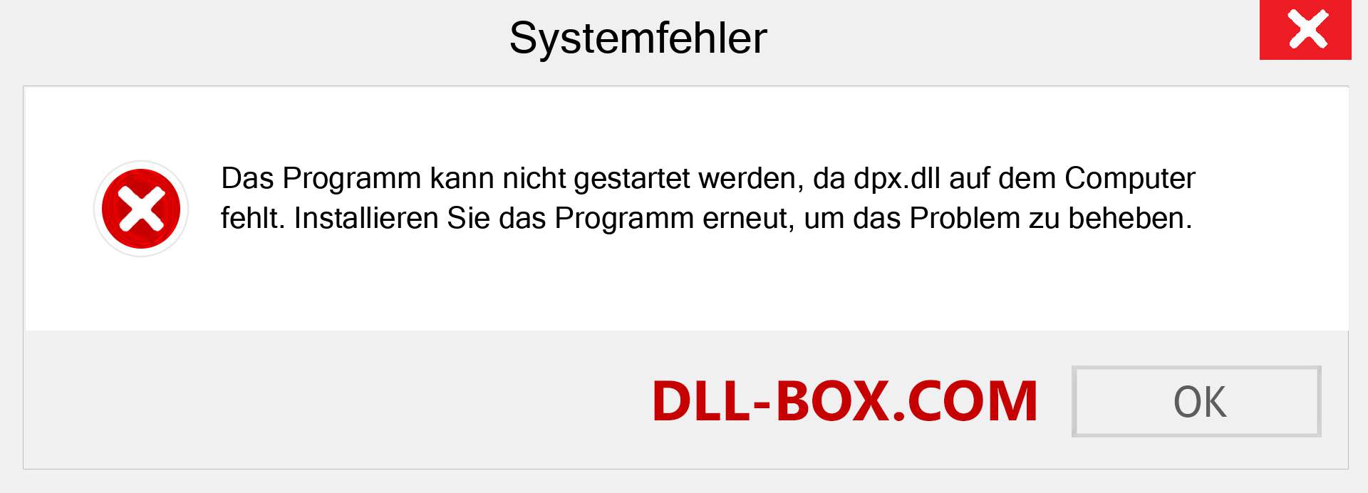 dpx.dll-Datei fehlt?. Download für Windows 7, 8, 10 - Fix dpx dll Missing Error unter Windows, Fotos, Bildern